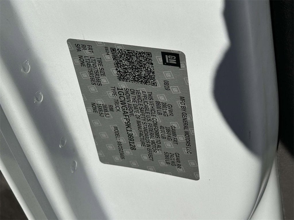 2019 Chevrolet Express Cargo 2500 VAN RWD 2500 135"